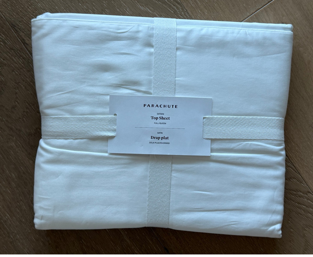 New Parachute Home Sateen Top Sheet Set Queen Size White